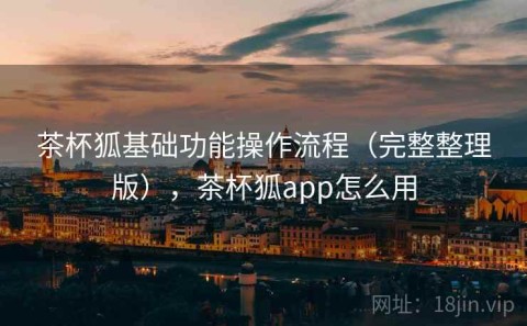 茶杯狐基础功能操作流程（完整整理版），茶杯狐app怎么用
