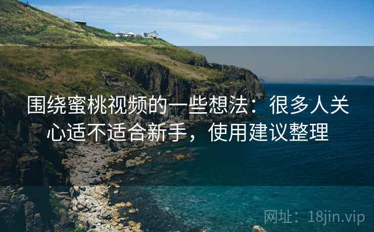 围绕蜜桃视频的一些想法：很多人关心适不适合新手，使用建议整理