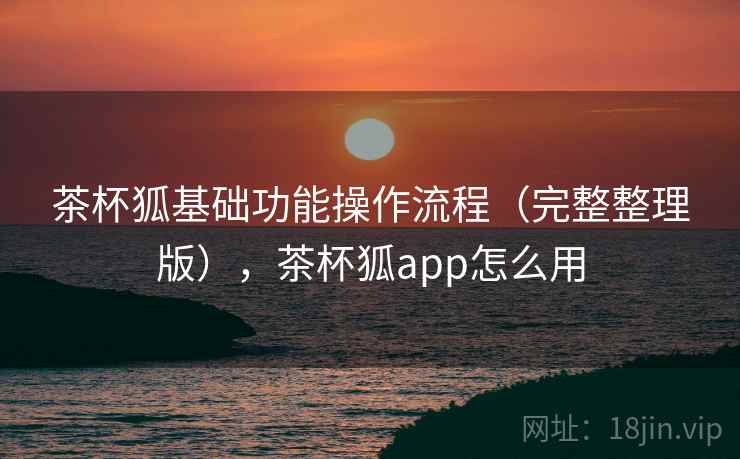 茶杯狐基础功能操作流程（完整整理版），茶杯狐app怎么用
